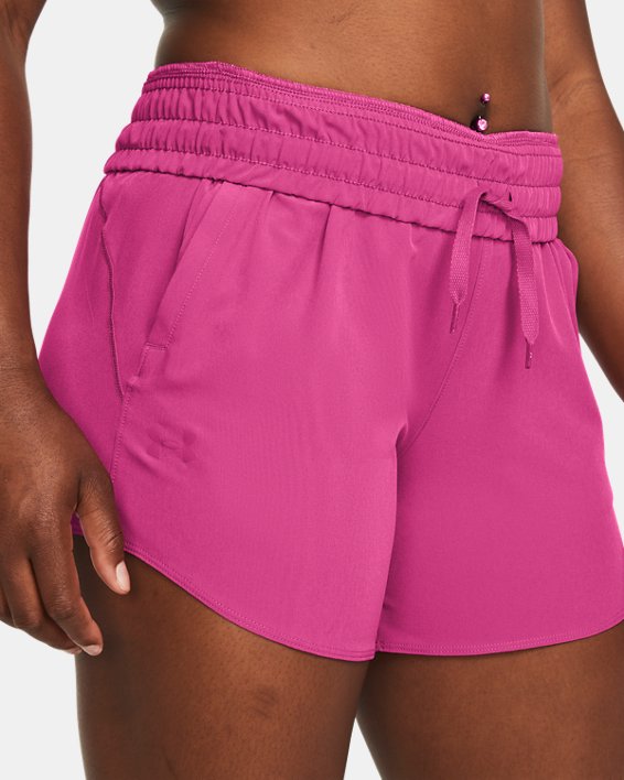 Pantalón corto tejido de 13 cm UA Flex para mujer, Pink, pdpMainDesktop image number 3
